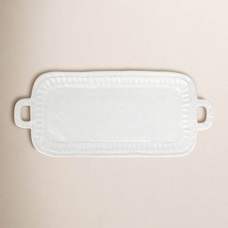 Plateau rectangulaire à poignée Pietra Serena