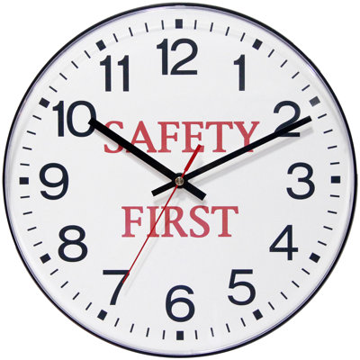 Iota ITC Round Plastic Wall Clock 12 Inches - Black