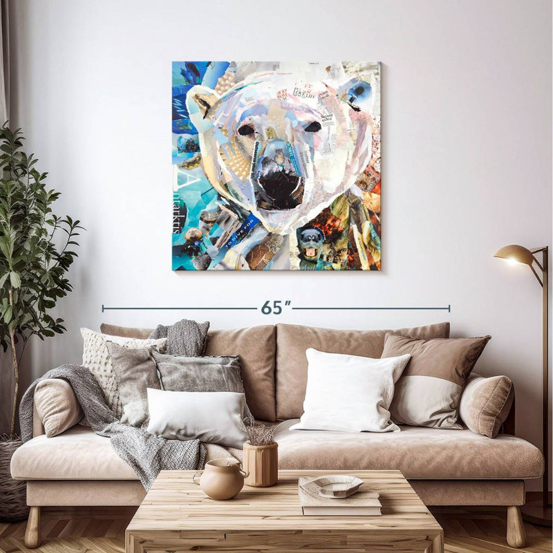 Brampt Polar Bear Collage, 39" H x 39" W