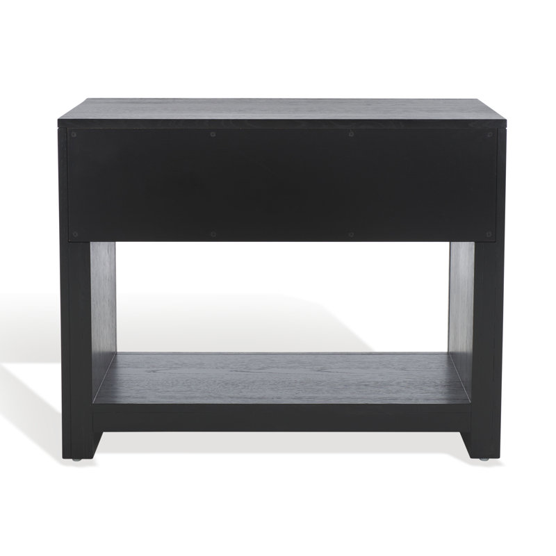 Darnell Wood 1 Drawer Nightstand, Black