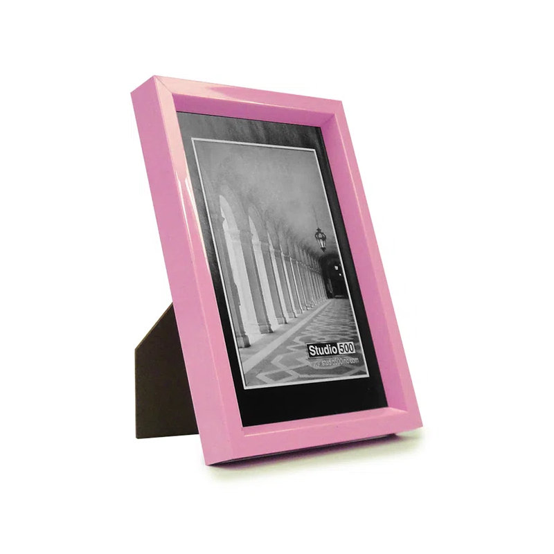 Cadre pour photo simple en bois biseauté, 5 po x 7 po, Rose