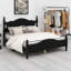Structure de lit plateforme en bois, lit plateforme de style rétro avec support en lattes de bois-696210965