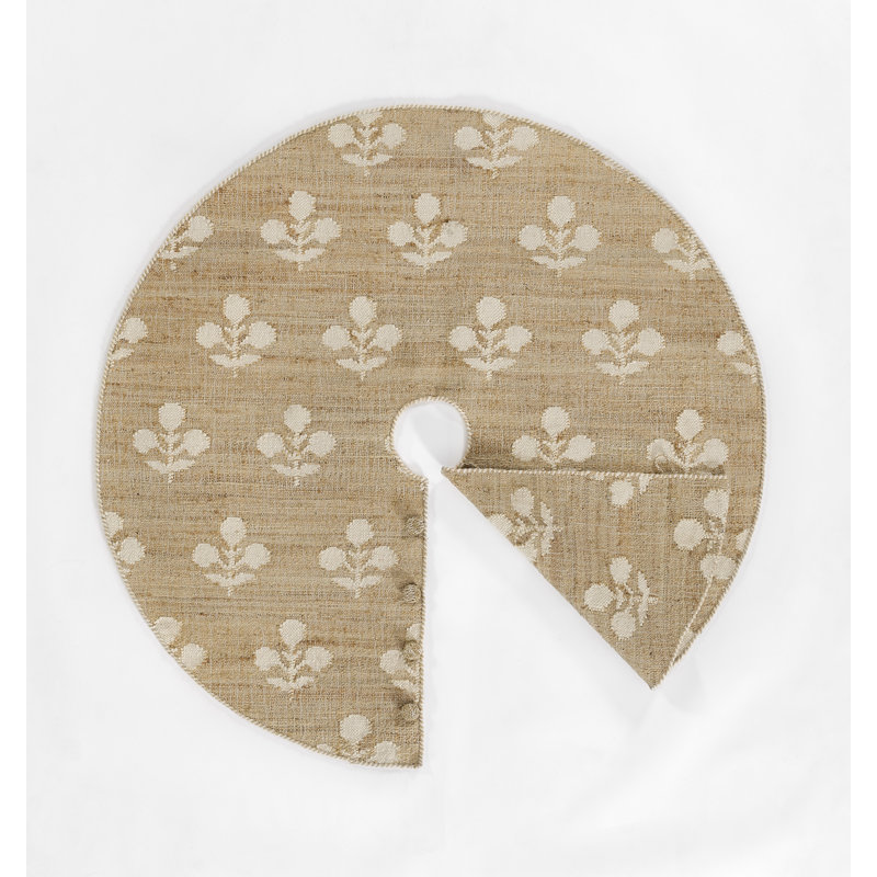 Erin Gates by Momeni Orchard Bloom Natural Hand Woven Wool and JuteTree Skirt 5' X 5' Round