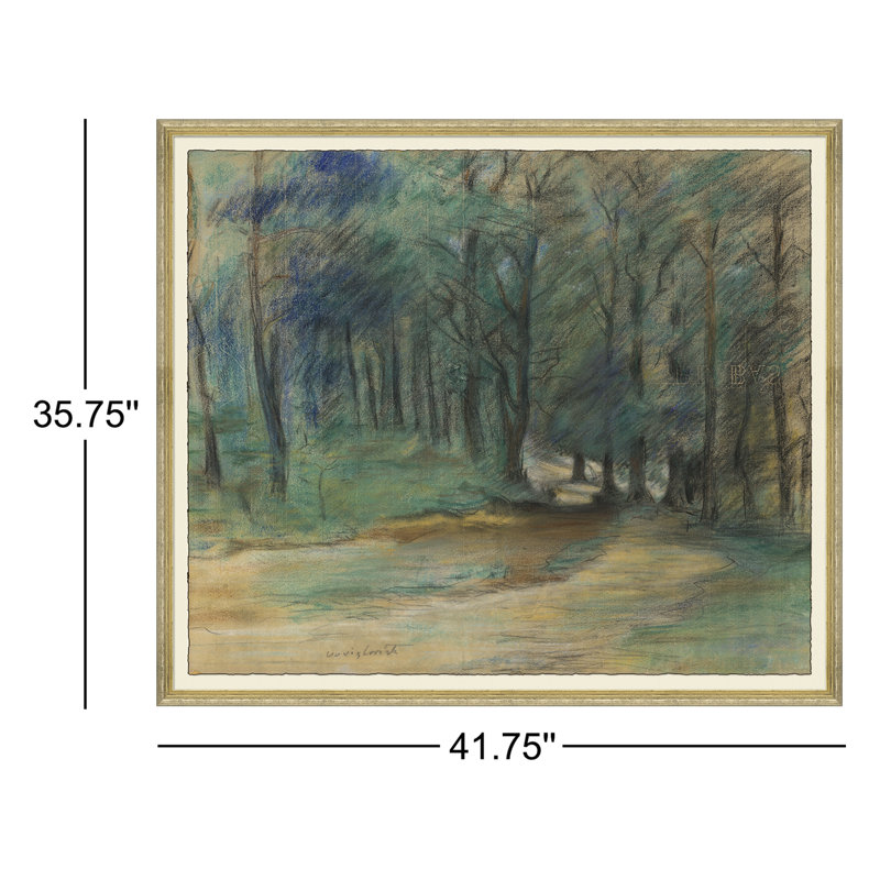 Pastel Wood Path Drawing Giclee Print by Jill Krasner