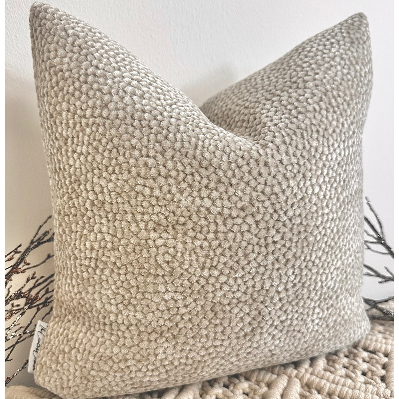 Abstract Beige Square Throw Pillow Cover