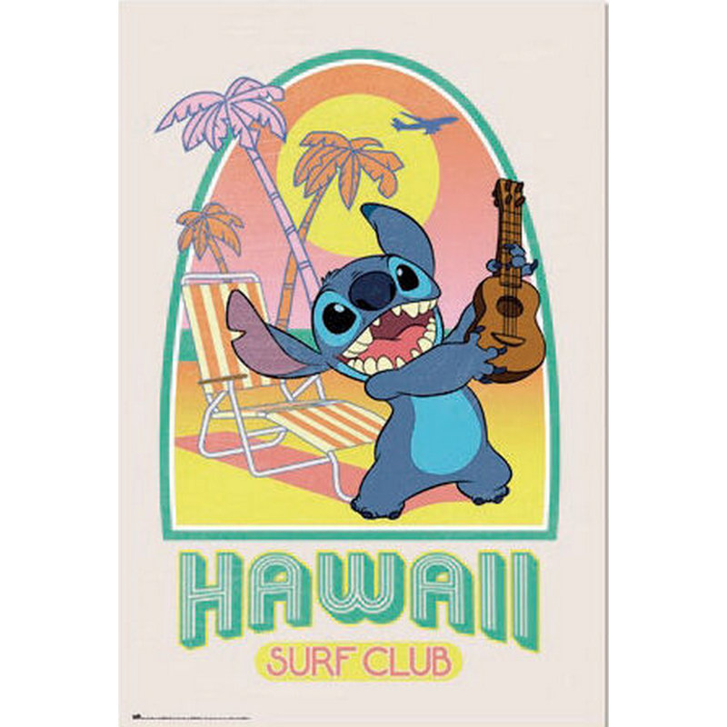  Officiellement sous licence - Hawaian Surf Club, affiche d'art 24 x 36 po - reproduction décorative - papier affiche - prêt à encadrer