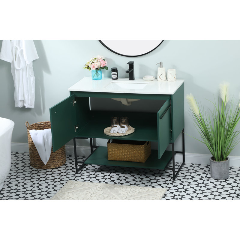 Ensemble de meuble-lavabo simple 40 po Rozell, Vert