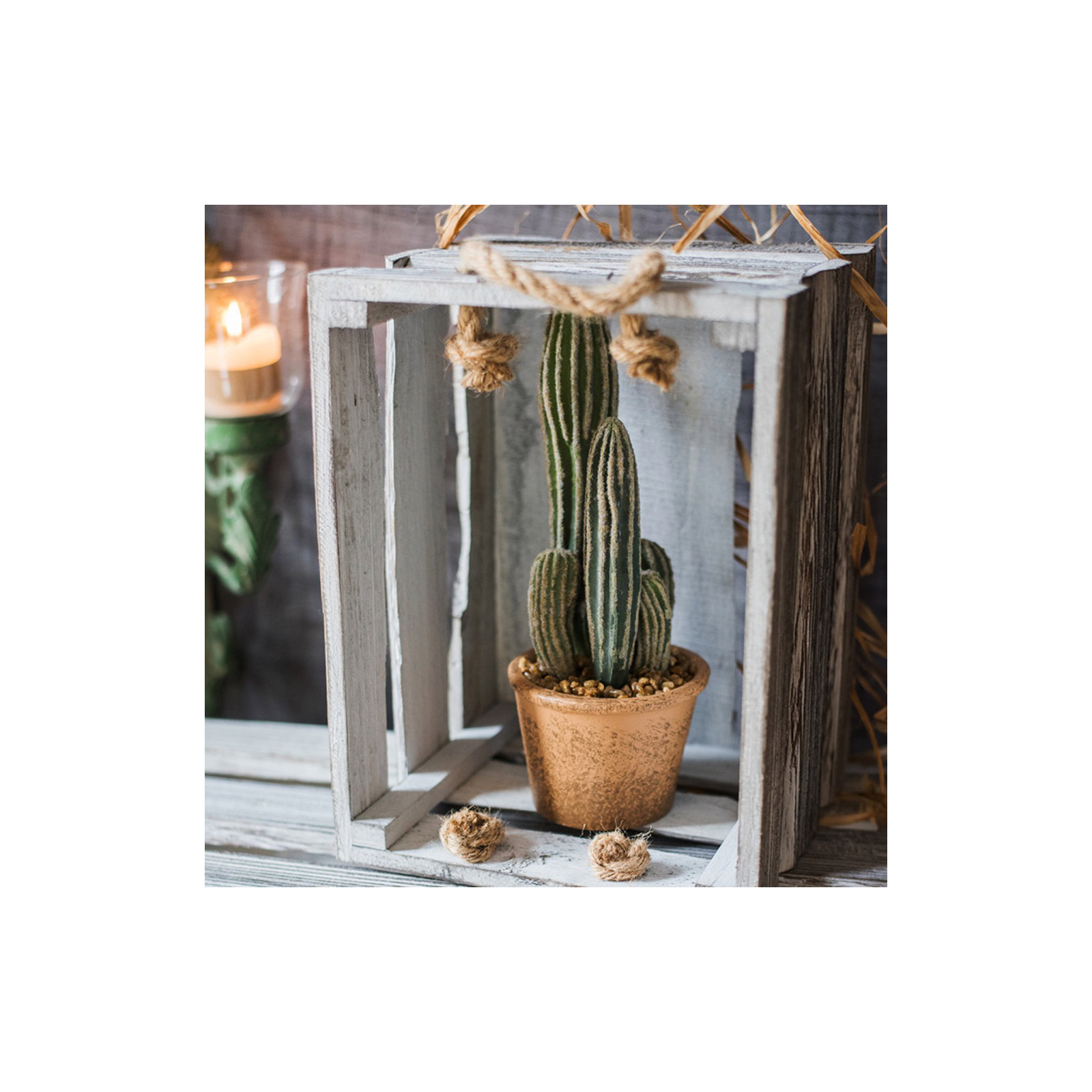 Faux Cactus Succulent in Terracotta Pot, 10.4" H x 4.3" W x 2.9" D