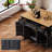 54Inch Large Kitchen Island With Rubber Wood Drop Leaf, Embossed Texture Rolling Kitchen Cart On 4 Wheels With 4 Doors And 3 Drawers, Kitchen Island With Storage For Kitchen, Dining Room,Black-1169997201