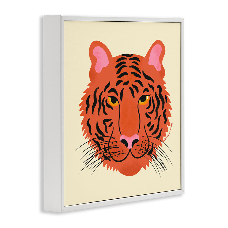 Estampe numérique moderne avec visage de tigre sauvage, design par Carrie Cantwell, H 24 po x l 24 po