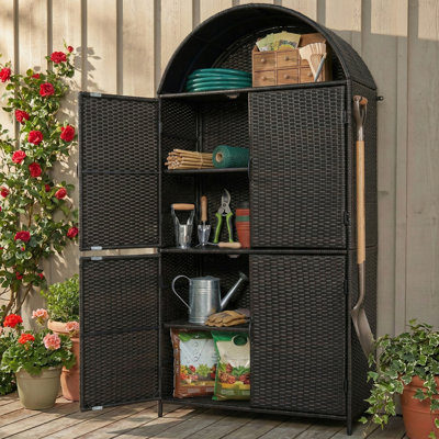 Armoire de rangement en osier pour le jardin, la cour arrière et le porche