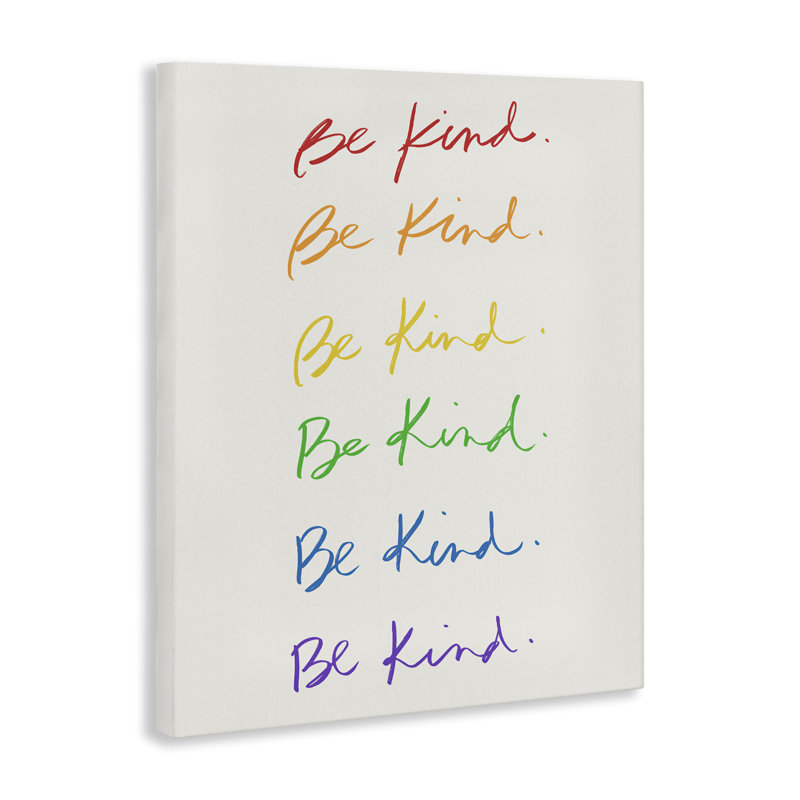 «Rainbow Be Kind», art mural sur toile par SD Graphics Studio, H 40 po x l 30 po