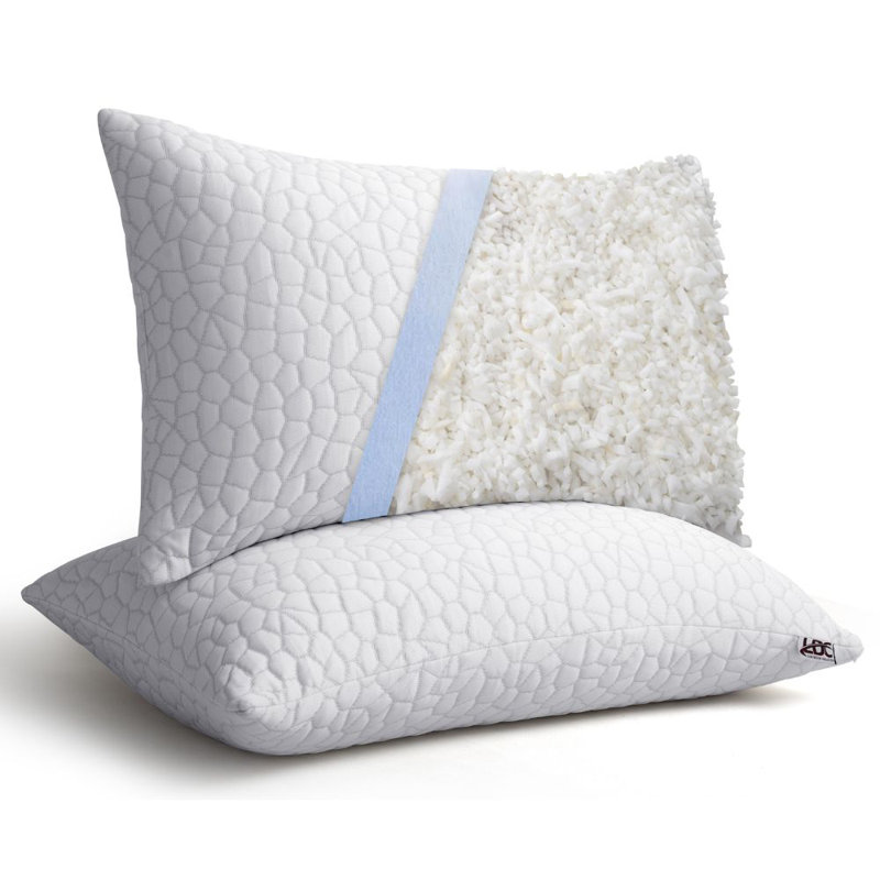 Lux Decor Collection Shredded Memory Foam Support Pillow (Set of 2), King Pillow: 18'' x 36''