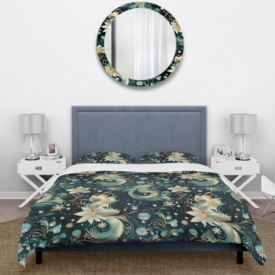 Modern Sea Paisley Spirals Duvet Cover