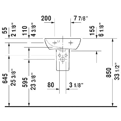 Me by Starck Ceramic 39" Wall Mount Bathroom Sink with Overflow
