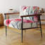Geidel - Fleurs abstraites - Fauteuil d'appoint rembourré traditionnel-135416863