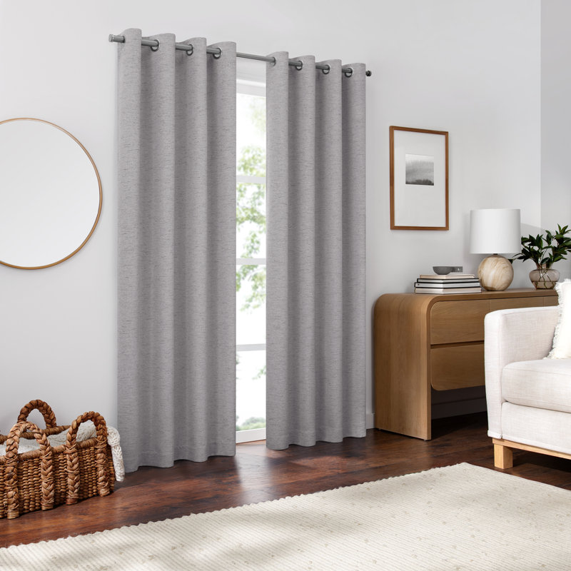 Eclipse Lawson Arm & Hammer Odor Neutralizing Blackout Grommet Curtain Panel, 50" W x 95" L, Gray