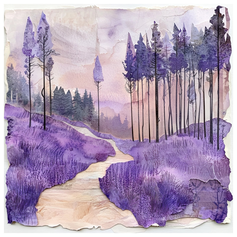 Lavender Forest Path Duvet Covers, Twin