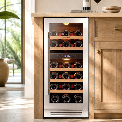 14.8'' 28 Bottle Dual Zone Wine Refrigerator Freestanding/Built-In Wine Cooler