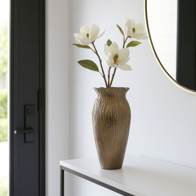 Santara Handmade Metallic Vase – Contemporary Aluminum Home Décor Centerpiece