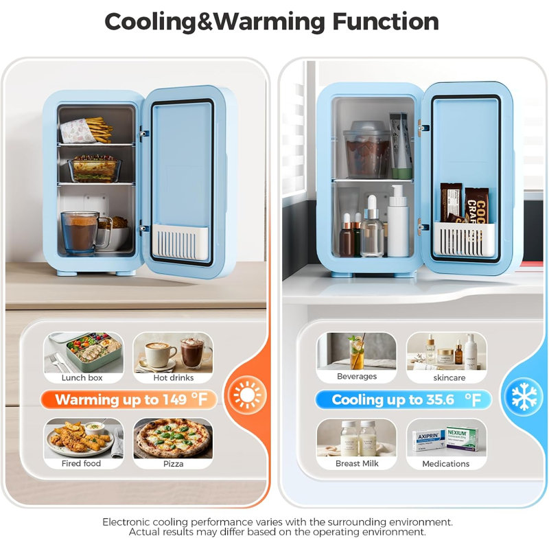 OSTBA APPLIANCE 0.2L L Portable Mini Fridge, Blue