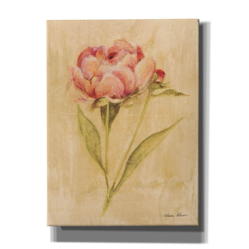 «Peony 2» par Cheri Blum, art mural sur toile, H 54 po x l 40 po x P 1,5 po