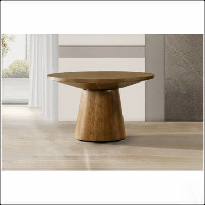 Table basse ronde en bois de 74 cm (29 pouces) avec pied central moderne, idéale pour les salons contemporains et la décoration élégante.