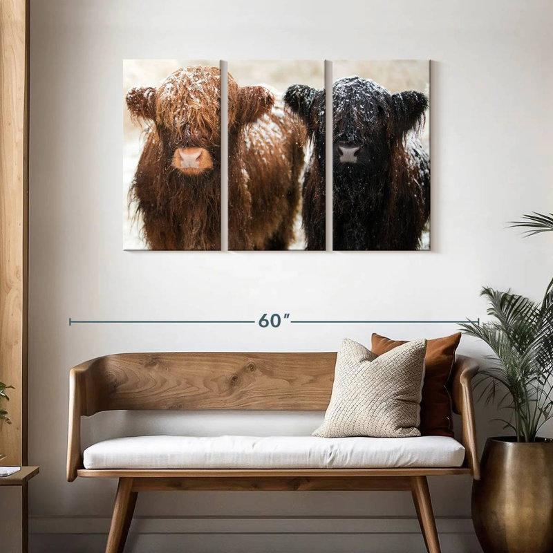 Brampt Hairy Highland Cows, 28" H x 45" W