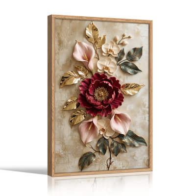 Ensemble de 1 toile murale à motif floral