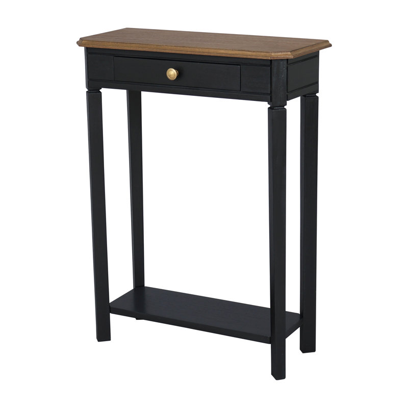 Mariyah 2 Tone Console Table With Drawer, Black
