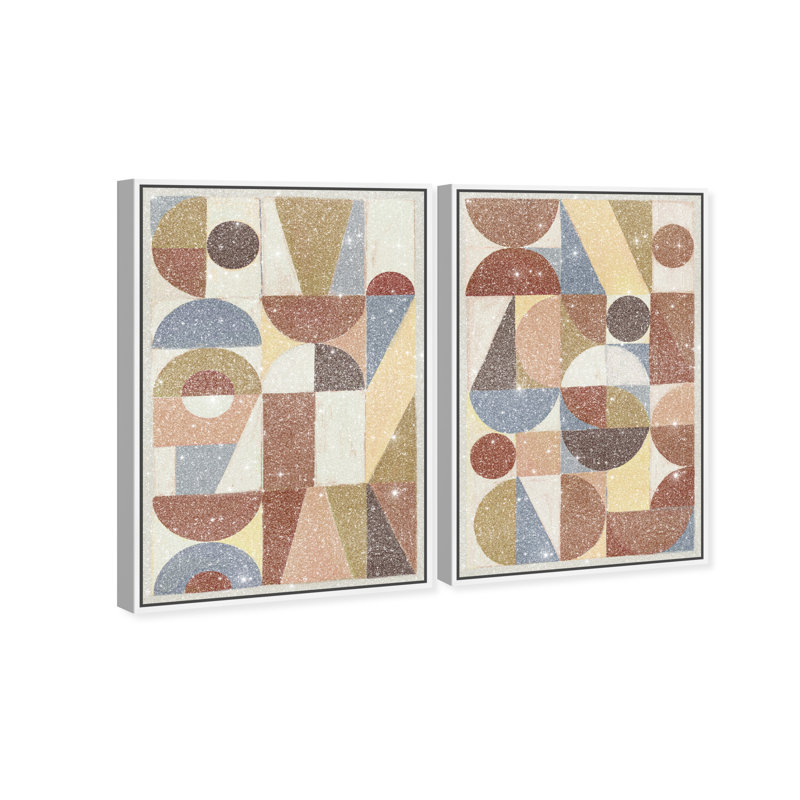 Tiled Set Set by Oliver Gal, 92"H x 62"W, White Floater Frame