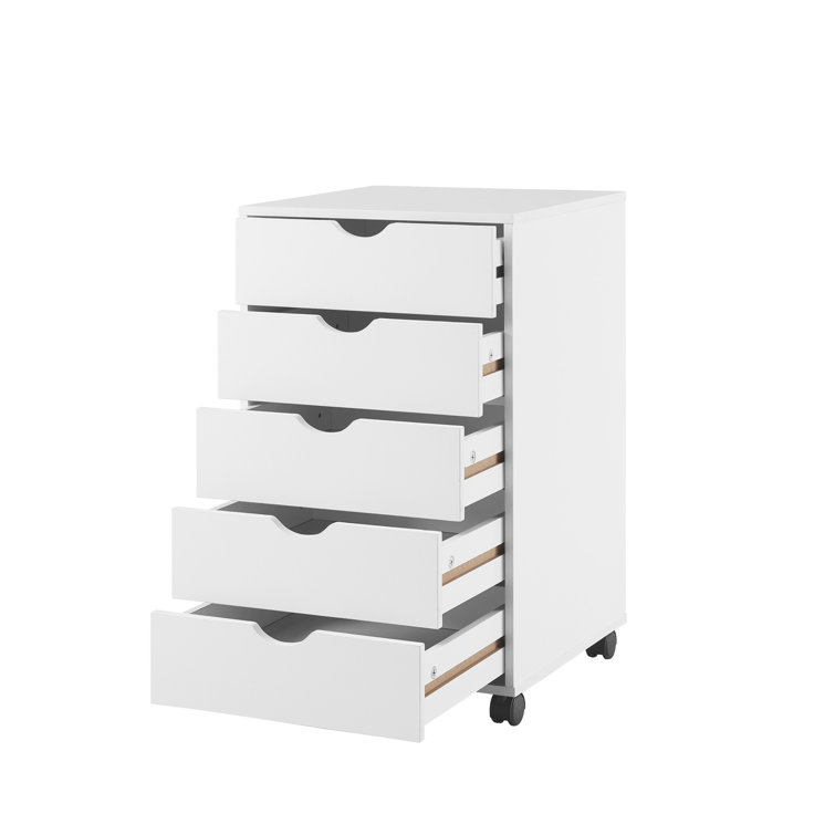 Scranton & Co 5 Drawer Metal Flat Files Cabinet for 24 x 36 Documents in  White 