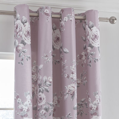 Canterbury Floral Lined Eyelet Curtains