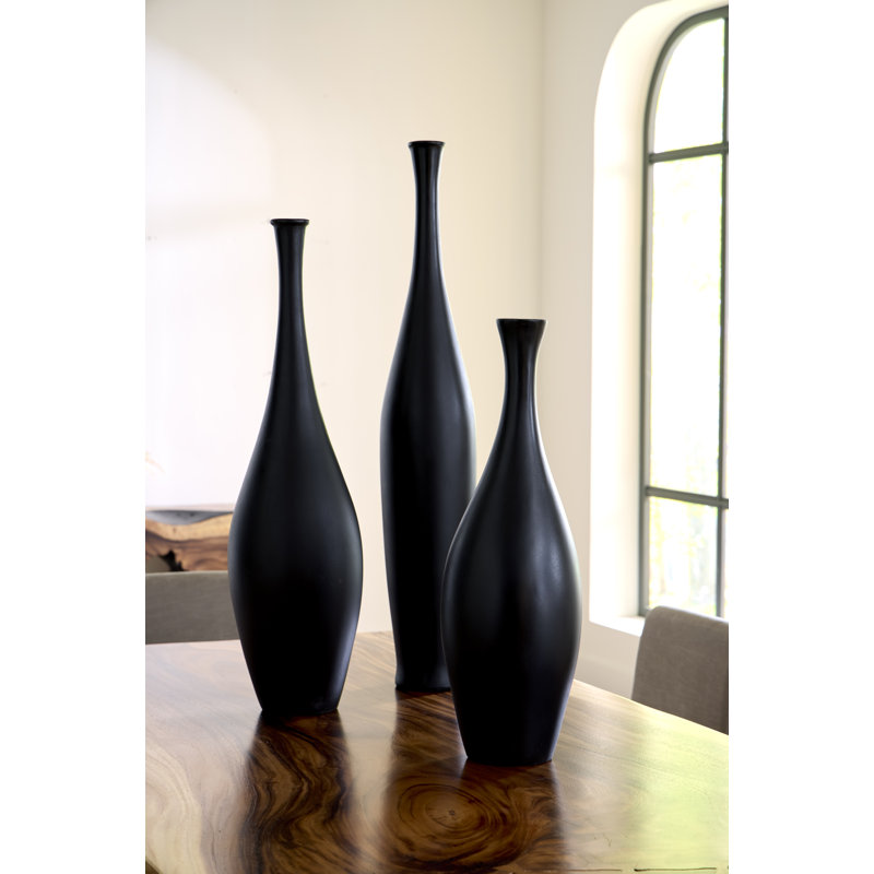 Trumpet Vase, Large, Matte Black, 30" H x 9" W x 9" D