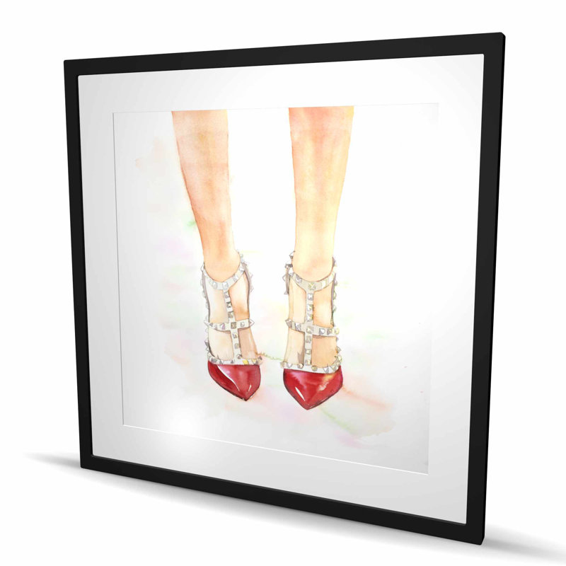Red Heels cloutés - reproduction encadrée de chambre à coucher