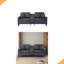 Canapé de 85 po en PVC avec lumières DEL, chargeur USB, console de rangement, porte-gobelets, coussins capitonnés