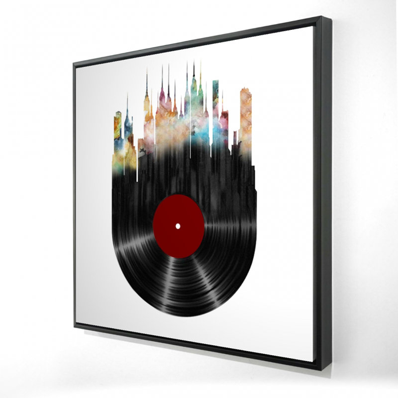 «Abstract City On A Vinyle Disc» sur toile