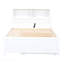 Lit plateforme double avec lit gigogne, tiroirs et prises USB, blanc
