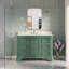Ensemble de meuble-lavabo simple 48 po Twain avec comptoir vert sauge et comptoir en marbre de Carrare-456950525-430001989
