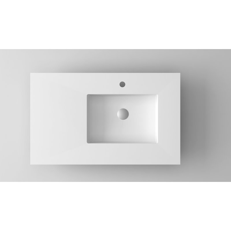 Plateau de meuble-lavabo simple 36 po Right, Blanc mat