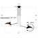 2-Light 41" Semi - Flush Mount Rotated Shade and Adjustable Height Pendant Lamp