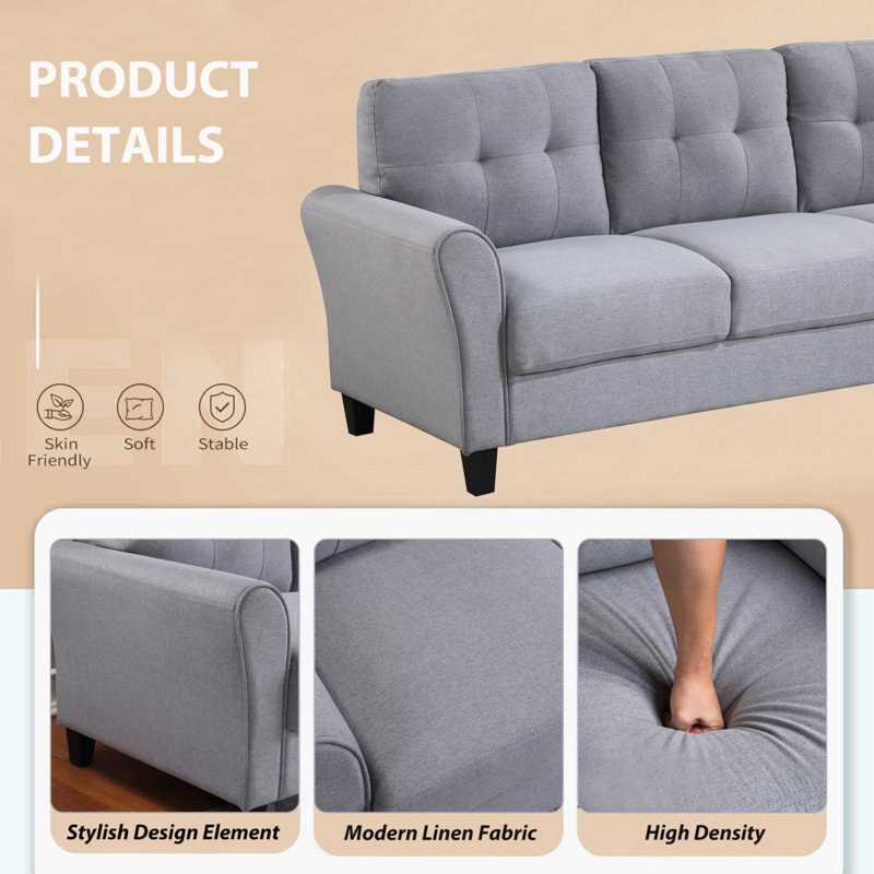 Loreena Upholstered 80.02'' Sofa