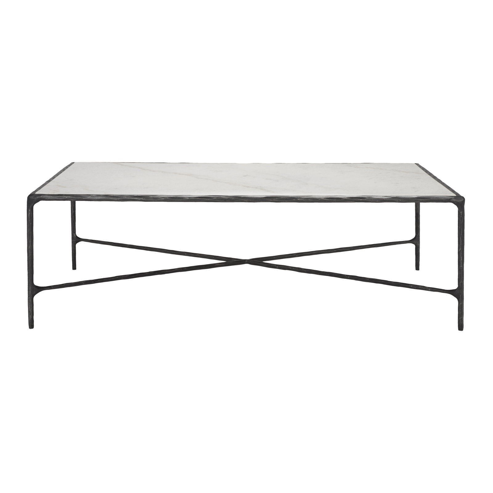 Evelynn Single Coffee Table, White Marble, Black