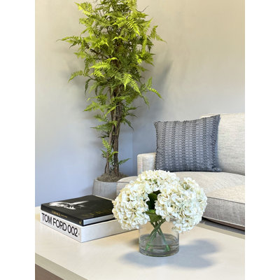 Hydrangeas Arranged in a Glass Vase