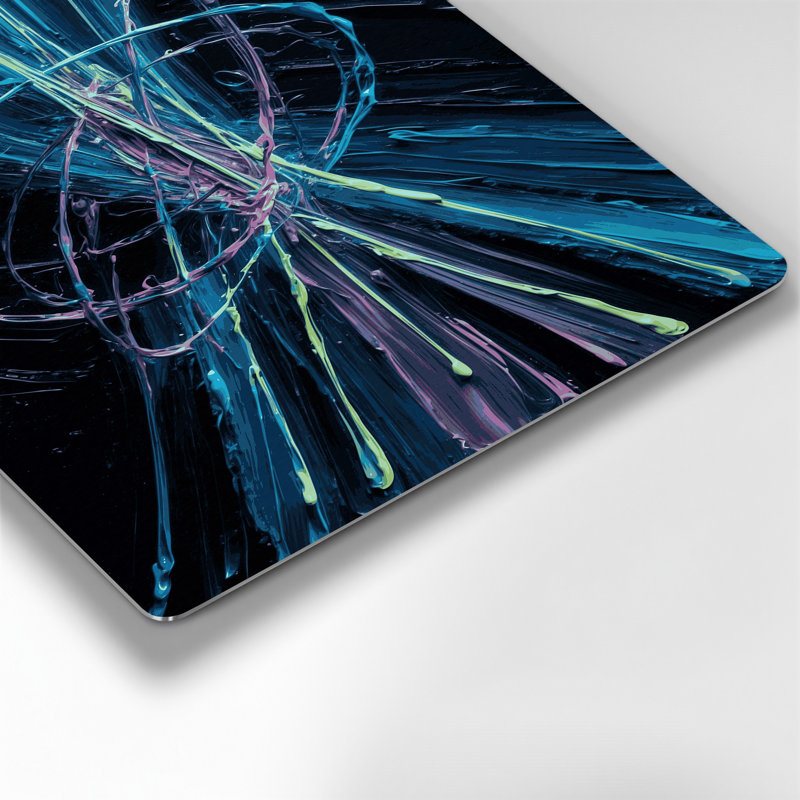 Art mural en métal gris Sci Fi Atomic, H 144 po x l 216 po x P 0,05 po