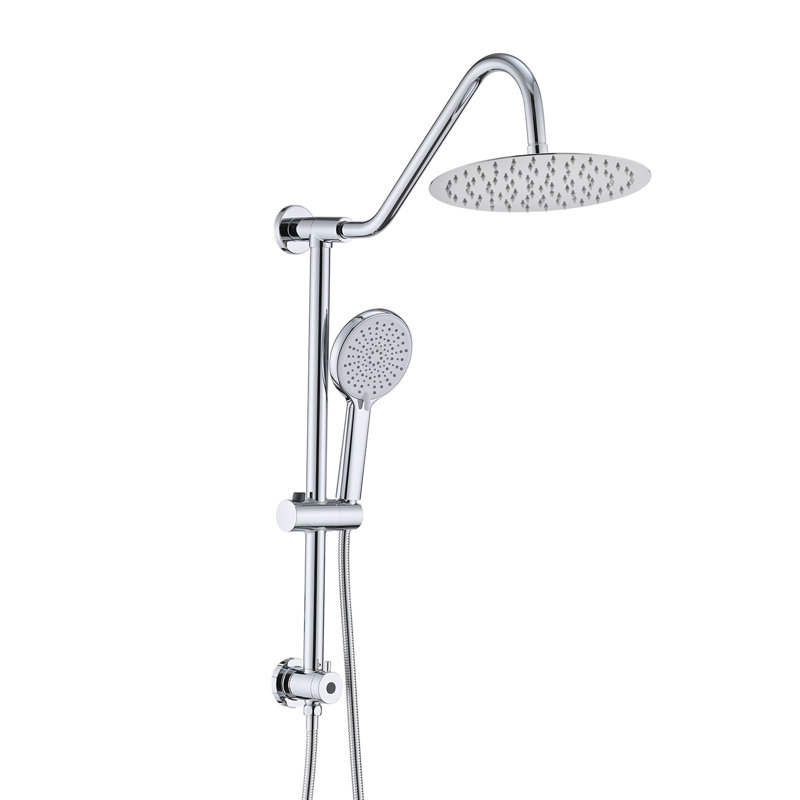 Pomme de douche à pluie 10 po avec douchette - Premium, Chrome poli