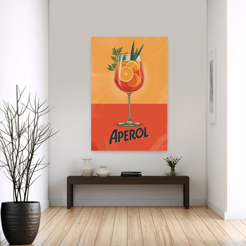 Art mural rétro rafraîchissant orange Spirz, H 60 po x l 40 po