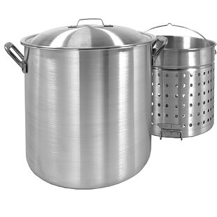  Cajun 14 Quart Stock Pot with Lid - Oven Safe Aluminum Soup Pot  - Nickel-Free Large Pot with Steamer: Stockpots: Home & Kitchen