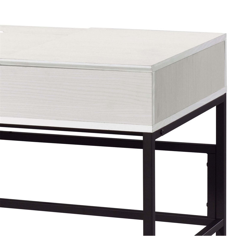 Bureau d'écriture Verster à finition naturelle avec port USB et grand espace de rangement, parfait pour l'efficacité du bureau à domicile moderne