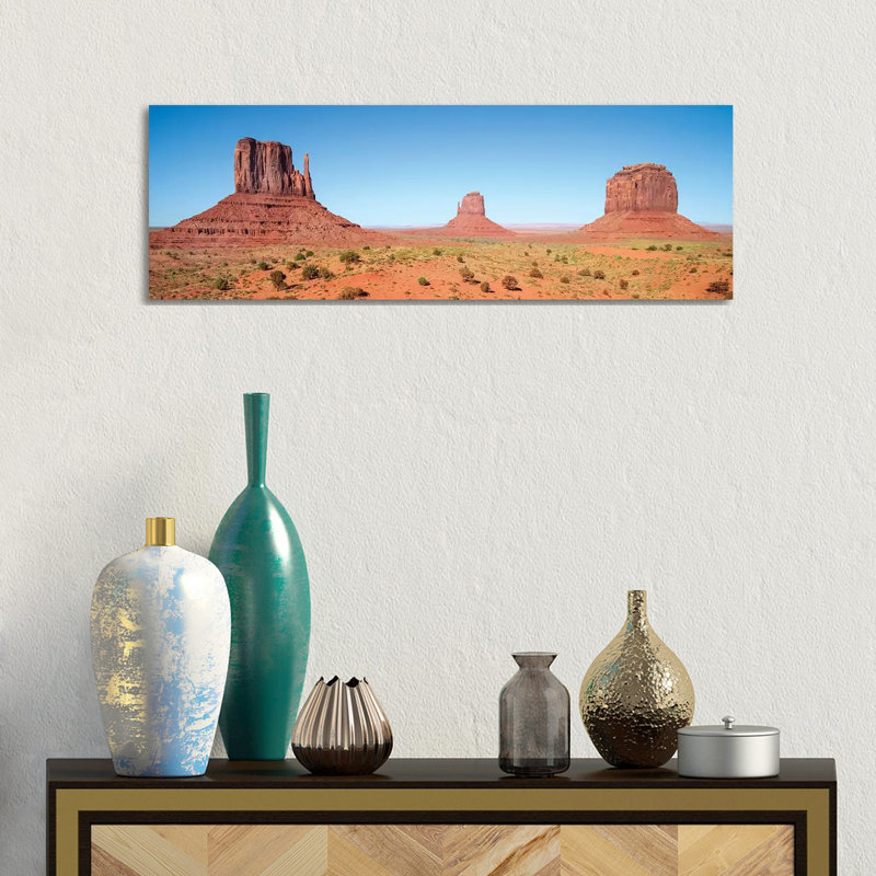 Fascinating Monument Valley Panoramic View by Melanie Viola - Wrapped Canvas Panoramic Print